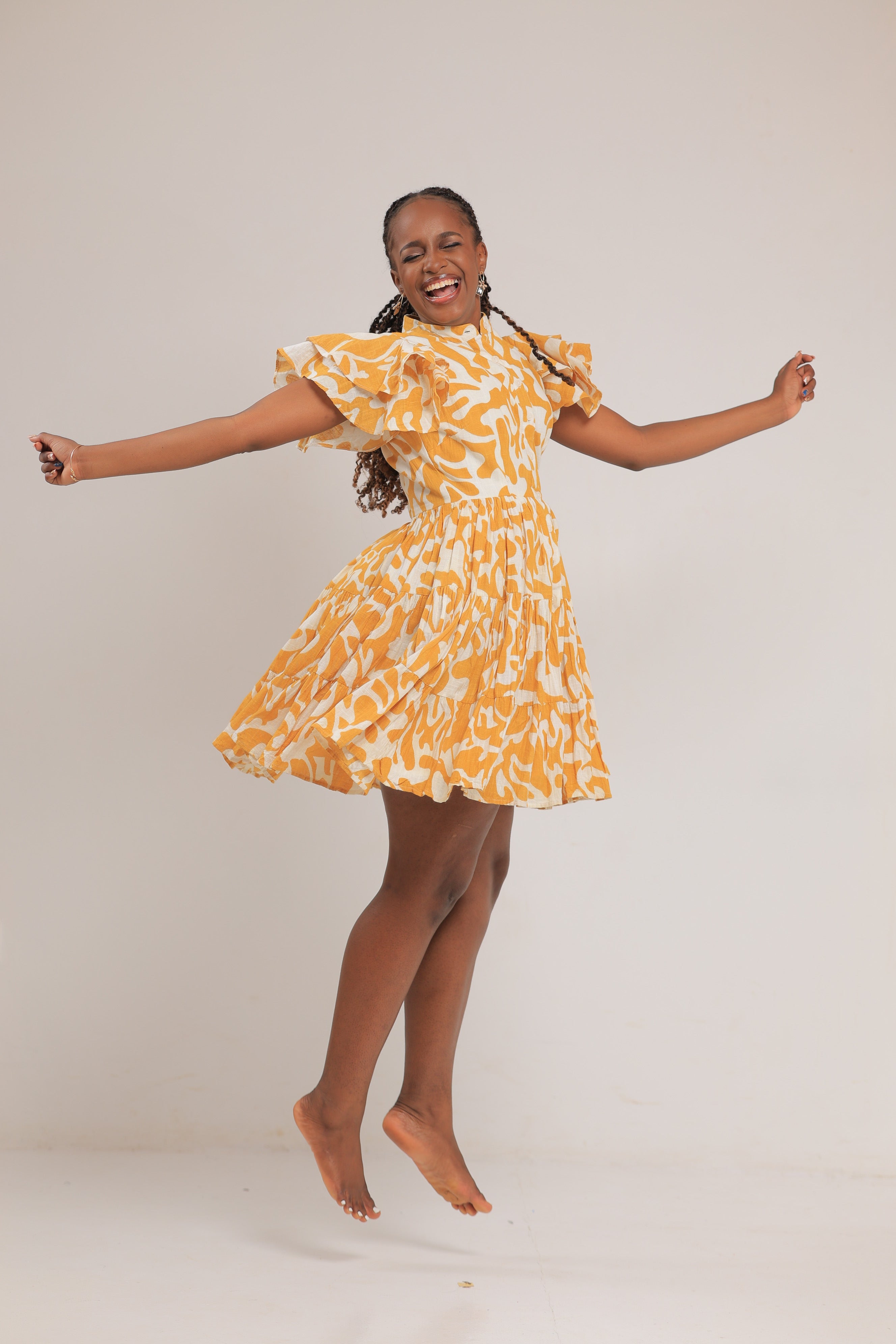 mustard yellow dress material The Bunyonyi midi mustard dress
