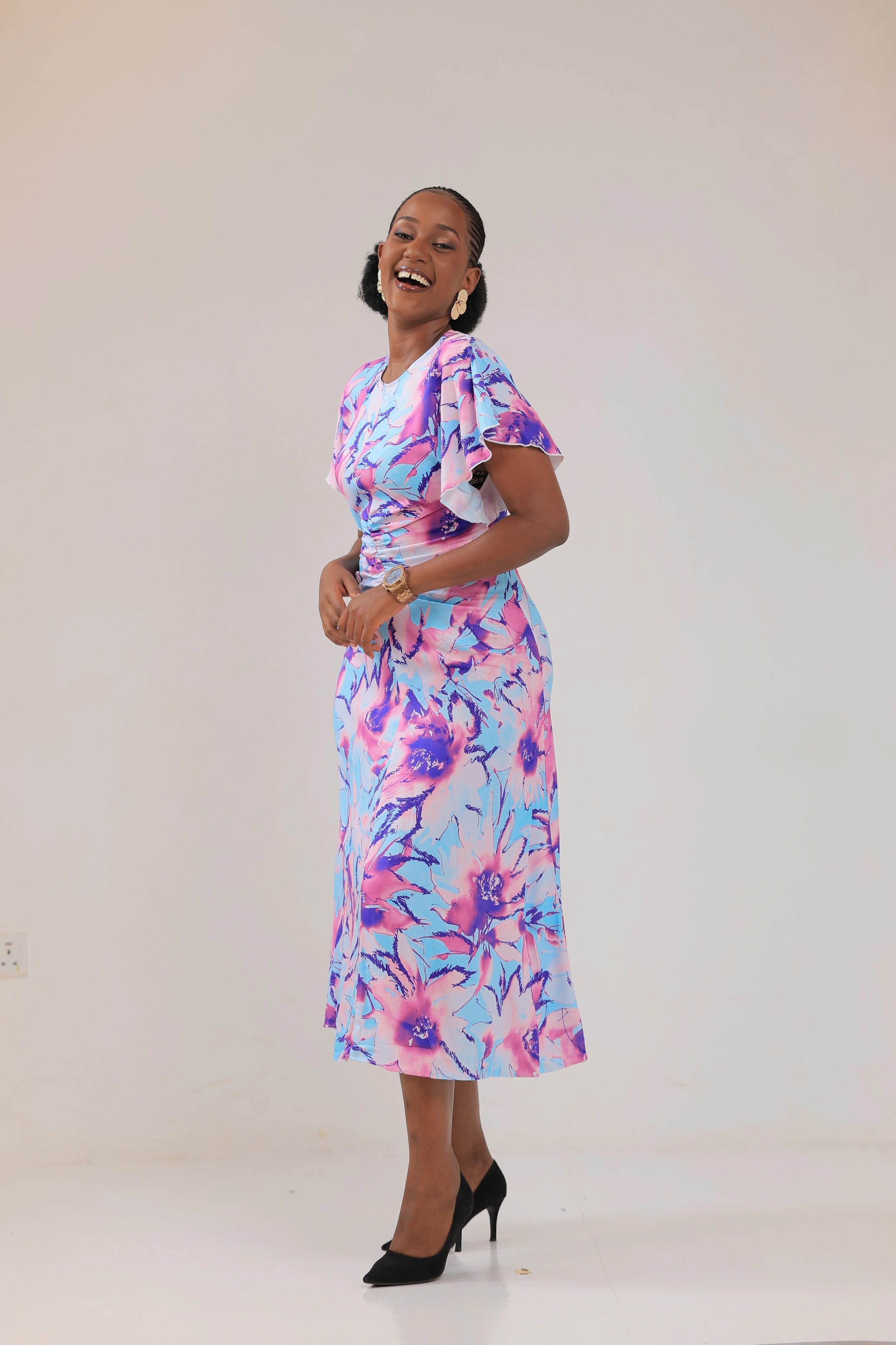 The Gezi multi floral midi dress – Material Girl1