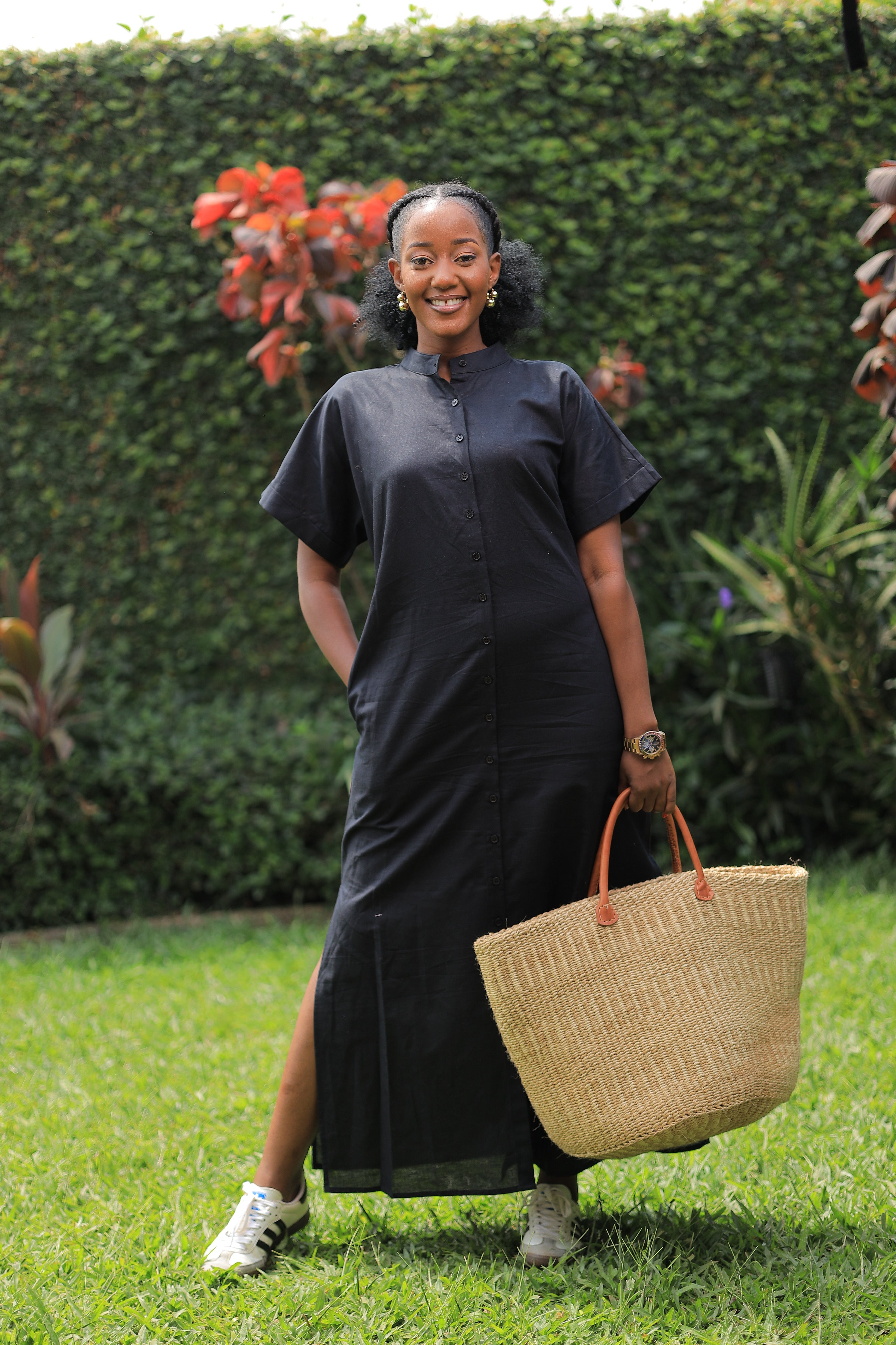 The Shema Black Linen Shirt Dress The Shema Black Linen Shirt Dress