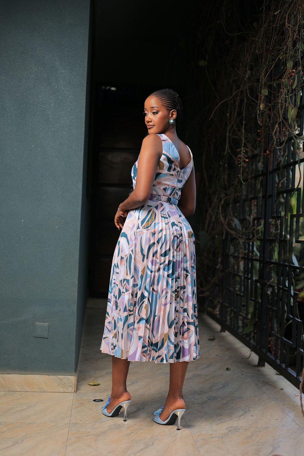 The karobwa Closet London Floral Skater Pleated Dress