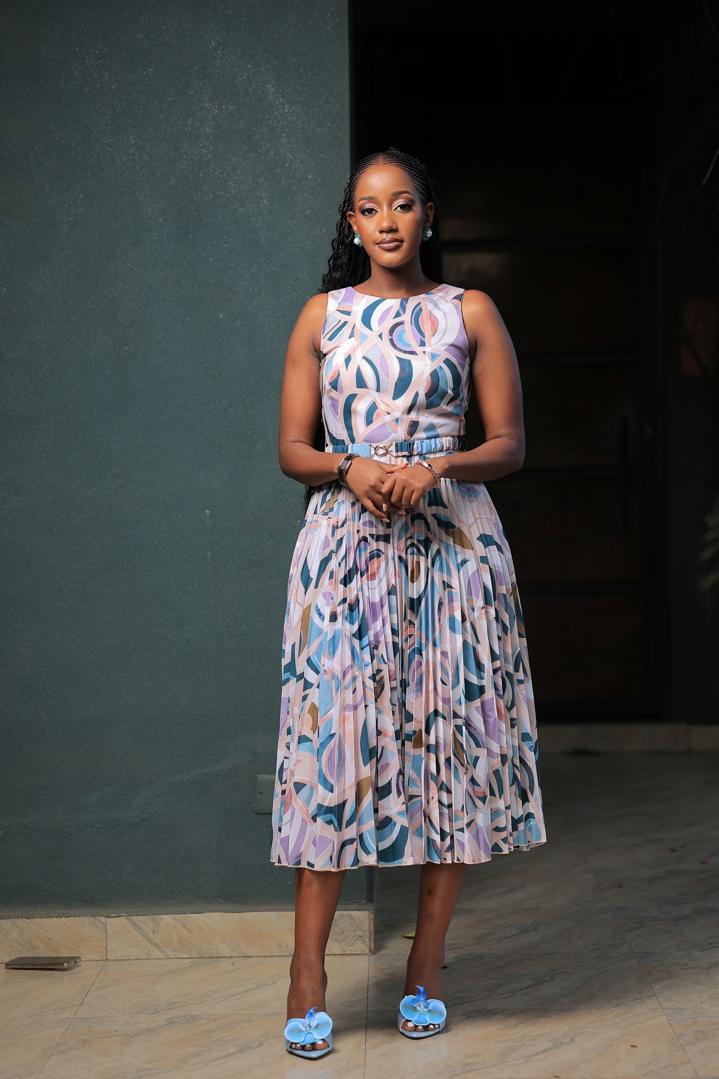 The karobwa Closet London Floral Skater Pleated Dress