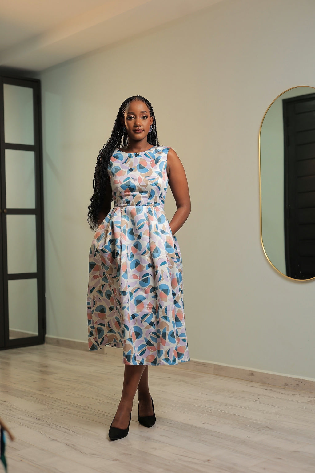 The Tupendane Abstract Print Skater Dress