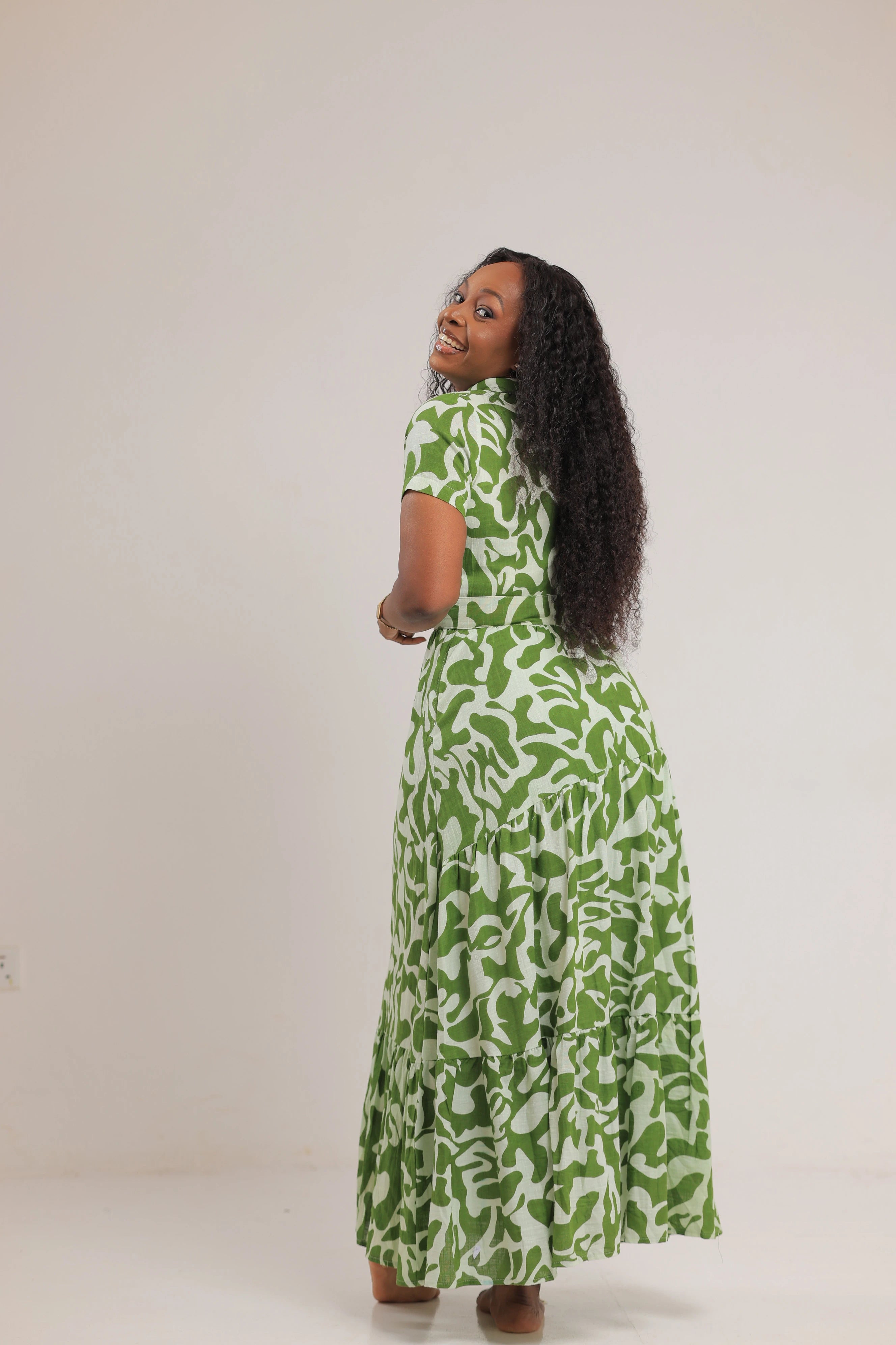 The Bunyonyi print maxi dress Green