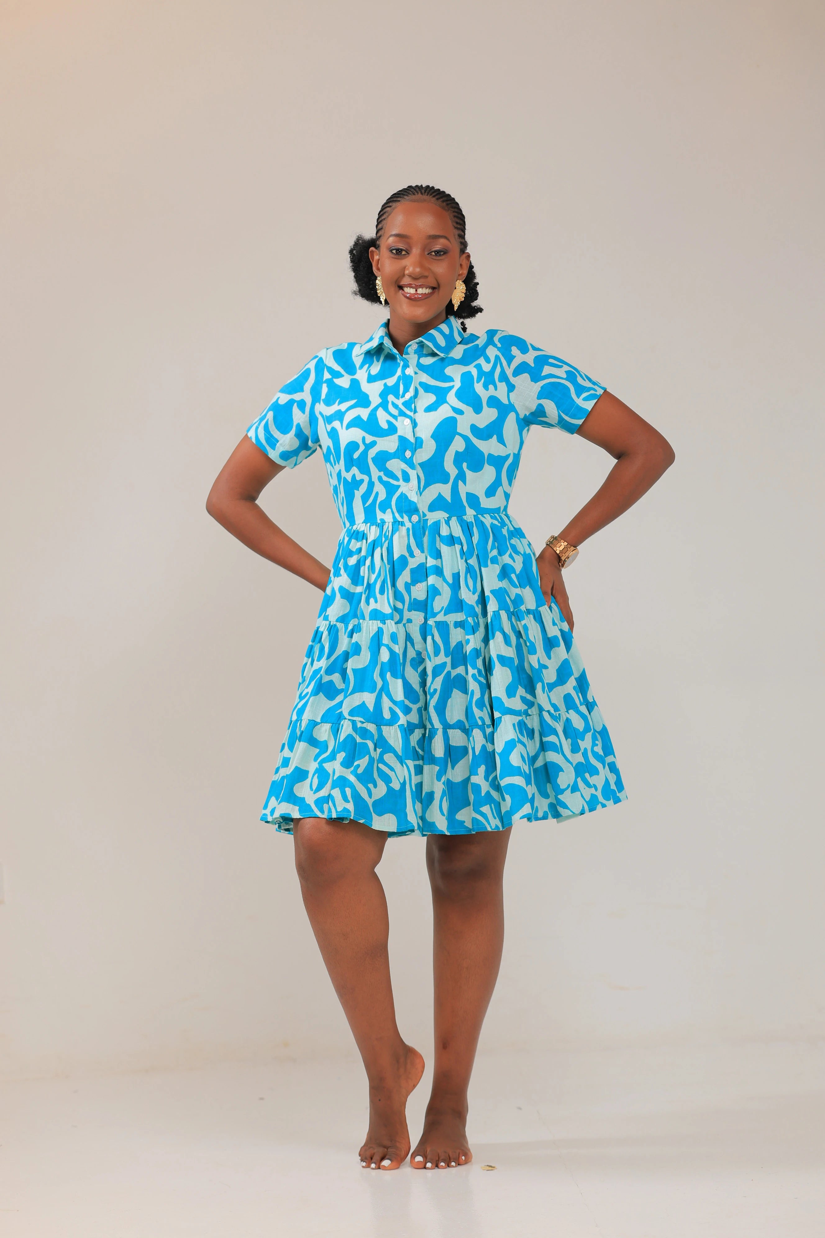 The Bunyonyi midi Turquoise dress