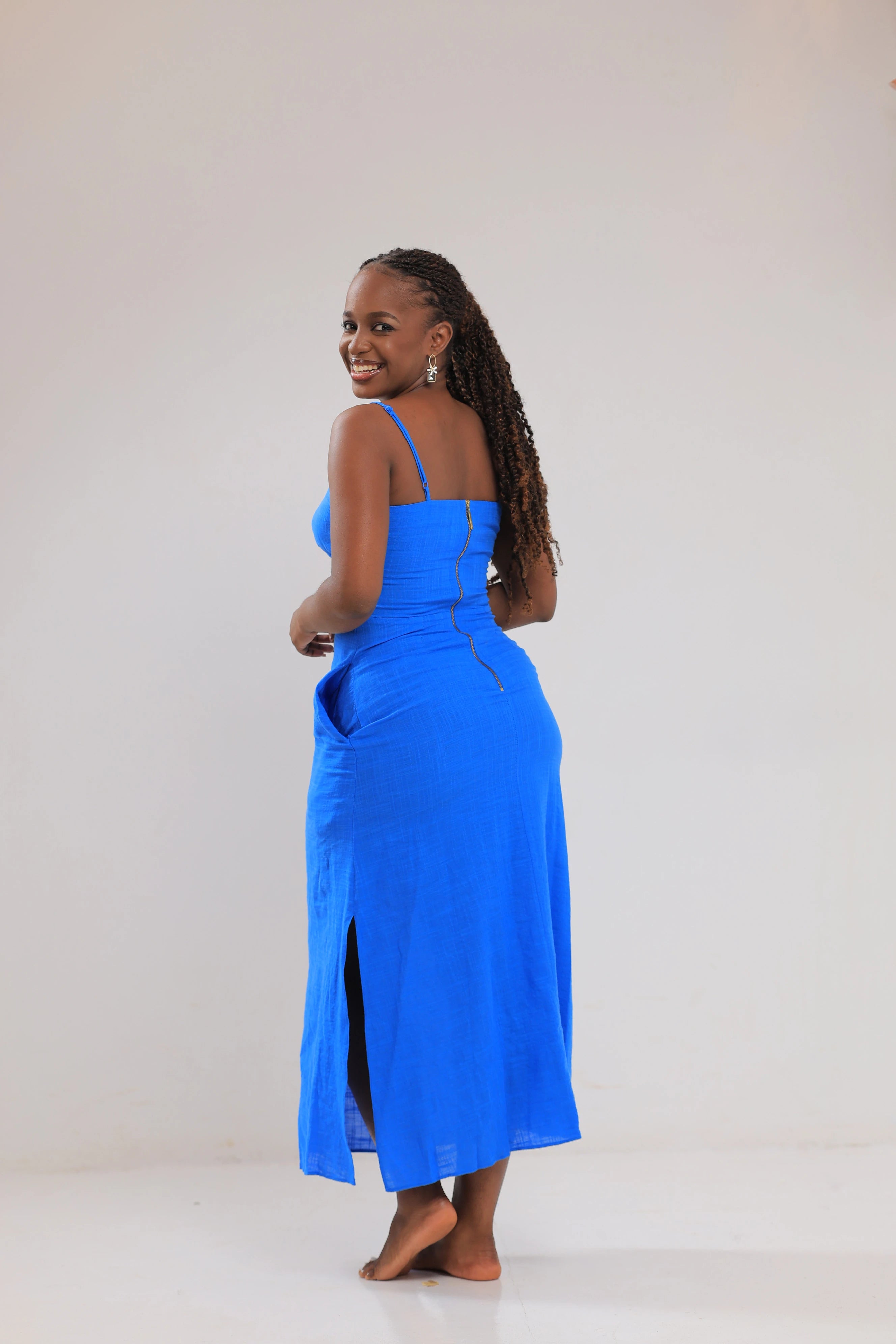 The Kemi blue midi dress