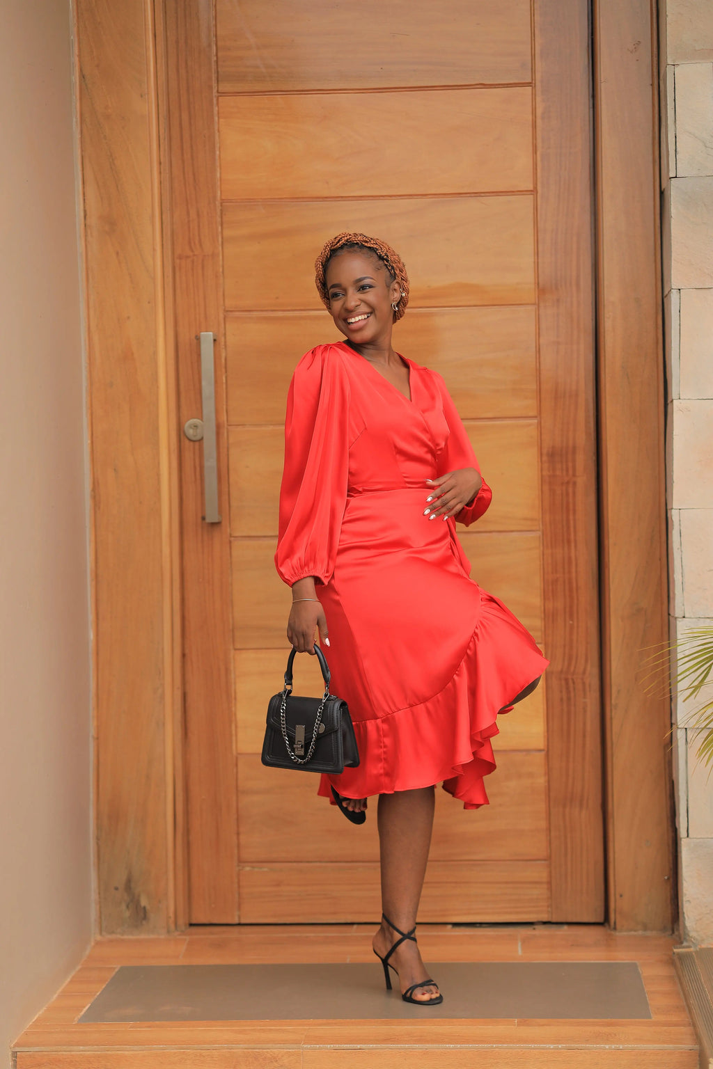 The Ultra lux wrap red dress