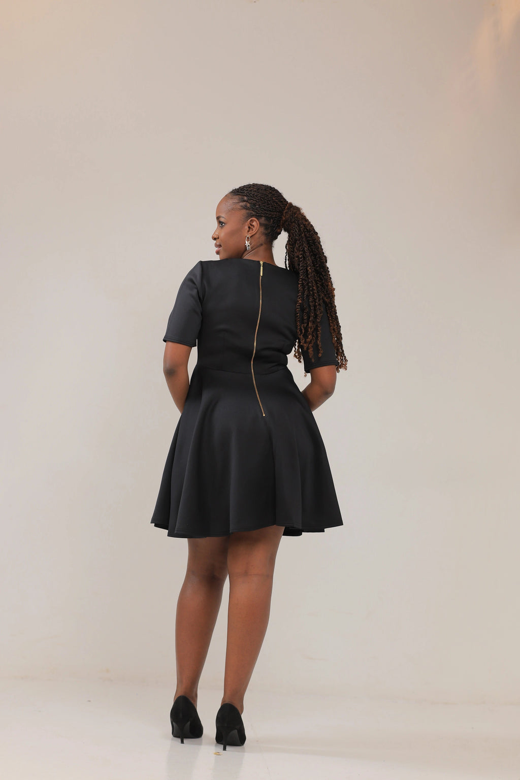 The Imara Skater black dress