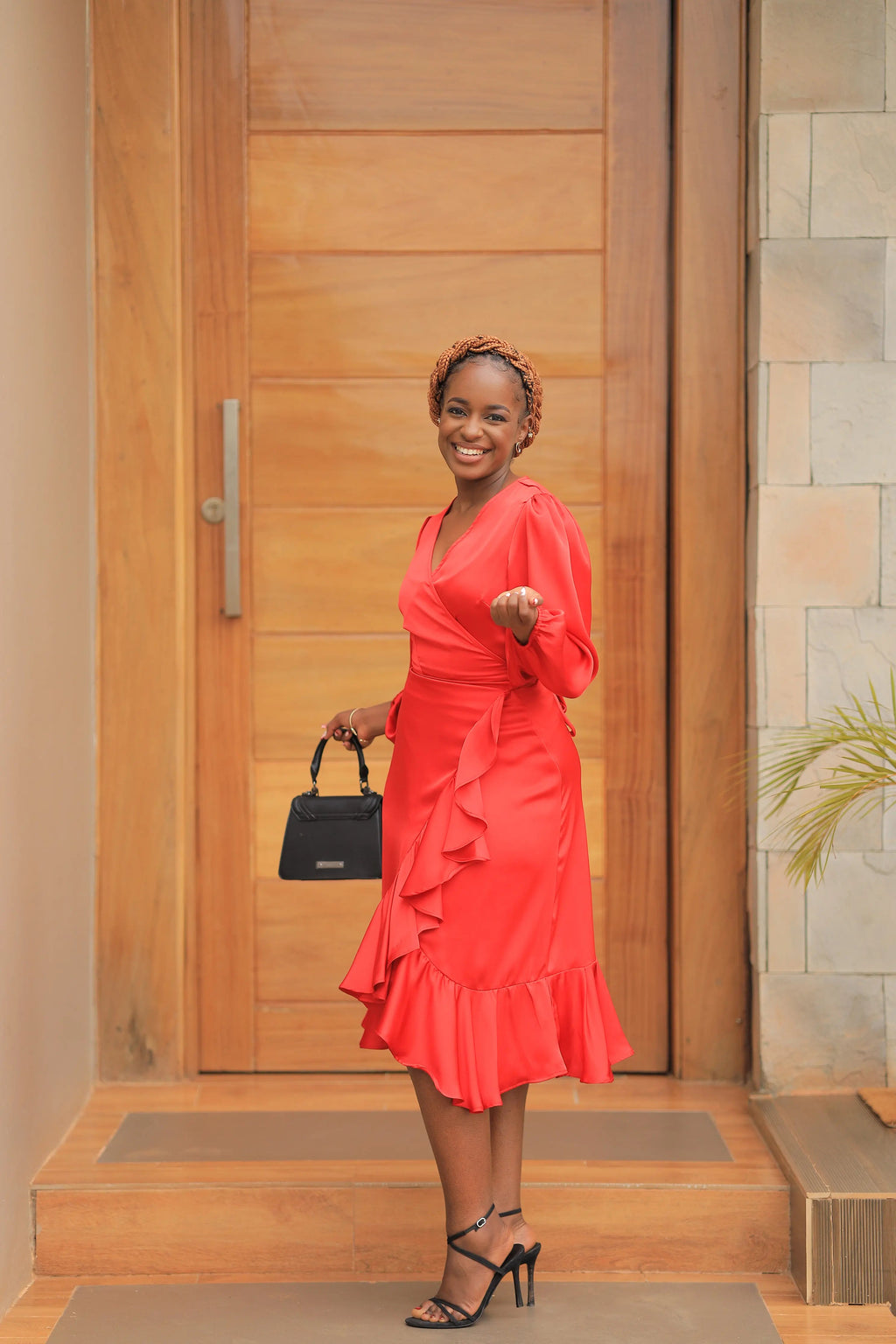 The Ultra lux wrap red dress